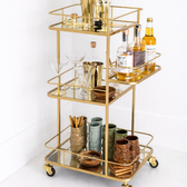 Chic Rolling Cocktail Station - handcrafted bar Trolley for living room bar - view 3 | Kraft Vision