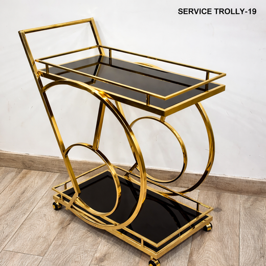 Signature Loop Design Trolley - handcrafted bar Trolley for living room bar - view 1 | Kraft Vision
