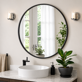 Eclipse Black Round Mirror
