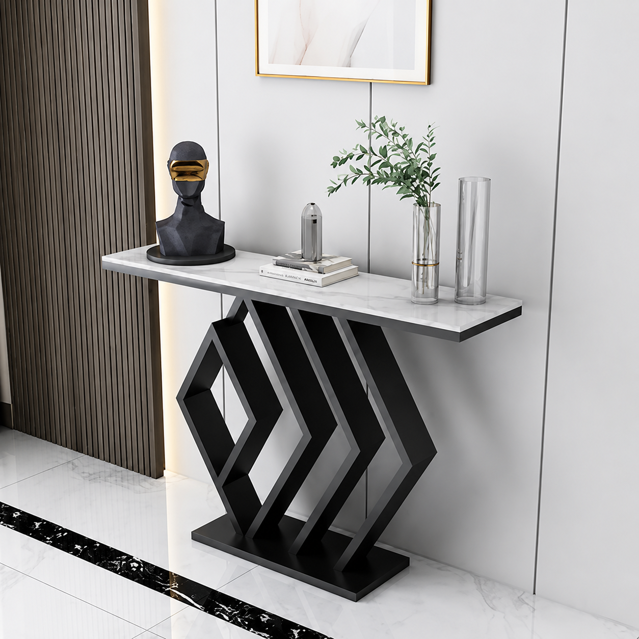 Luxury Console Table with Marble Top