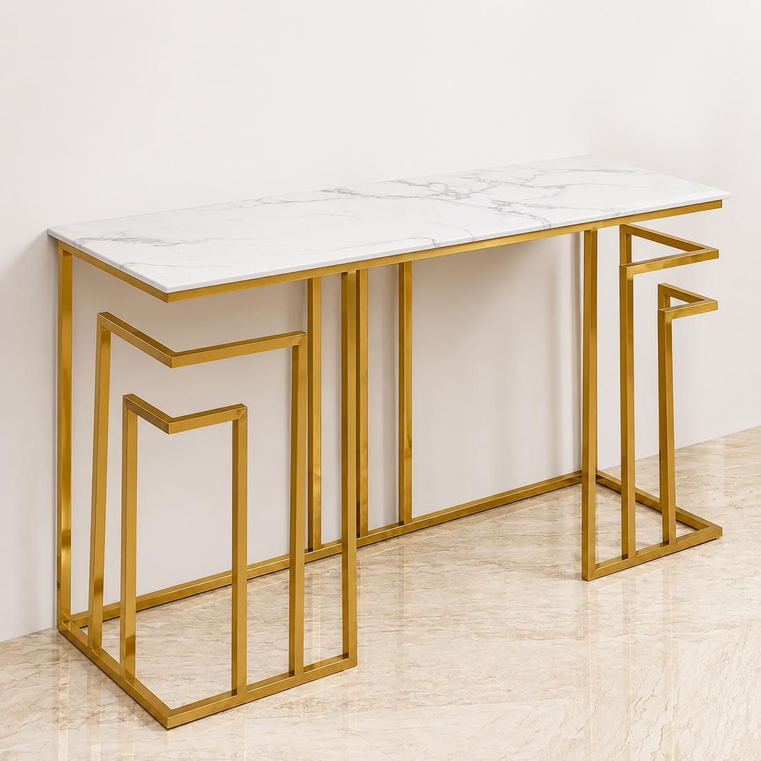 Modern Entryway Gold Console Table