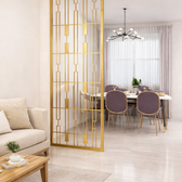 Modern Interior Gold Partition Divider - gold-finished metal Room Divider for living room - view 2 | Kraft Vision