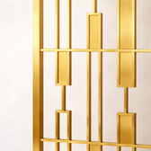Modern Interior Gold Partition Divider - gold-finished metal Room Divider for living room - view 4 | Kraft Vision