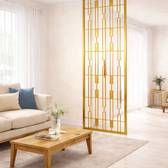 Modern Interior Gold Partition Divider - gold-finished metal Room Divider for living room - view 3 | Kraft Vision