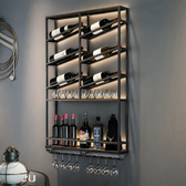 Modern Industrial Wall-Mounted Wine Rack & Bar Shelf (Black Metal) - metal furniture for modern Indian home - view 1 | Kraft Vision