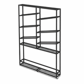 Modern Industrial Wall-Mounted Wine Rack & Bar Shelf (Black Metal) - metal furniture for modern Indian home - view 4 | Kraft Vision