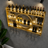 Aurora Luxe Wall Bar Shelf - handcrafted furniture for modern Indian home - view 3 | Kraft Vision