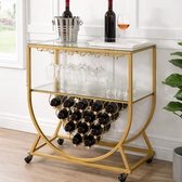 Signature Wine Display Bar Cart - handcrafted bar Trolley for living room bar - view 3 | Kraft Vision
