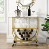 Signature Wine Display Bar Cart - handcrafted bar Trolley for living room bar - view 1 | Kraft Vision