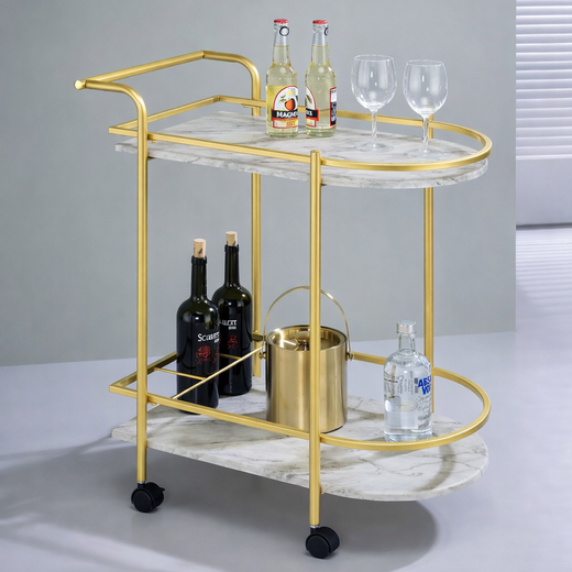 Aurora Luxe Bar Cart - handcrafted bar Trolley for living room bar - view 1 | Kraft Vision
