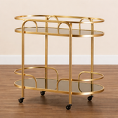 Radiance Rolling Bar Cart - handcrafted bar Trolley for living room bar - view 1 | Kraft Vision