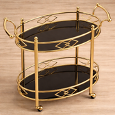 Imperial Oval Beverage Cart - handcrafted bar Trolley for living room bar - view 1 | Kraft Vision