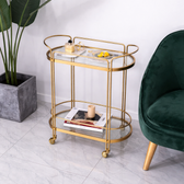 Modern Glam Serving Trolley - handcrafted bar Trolley for living room bar - view 2 | Kraft Vision
