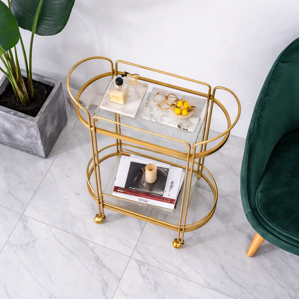 Modern Glam Serving Trolley