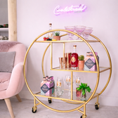 Celeste Ring Bar Cart - handcrafted bar Trolley for living room bar - view 2 | Kraft Vision