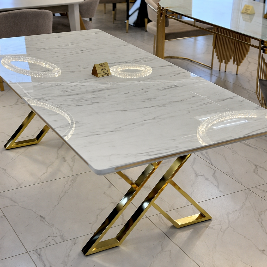 Zenith Dining Table - premium wood and metal dining table for dining room - view 1 | Kraft Vision