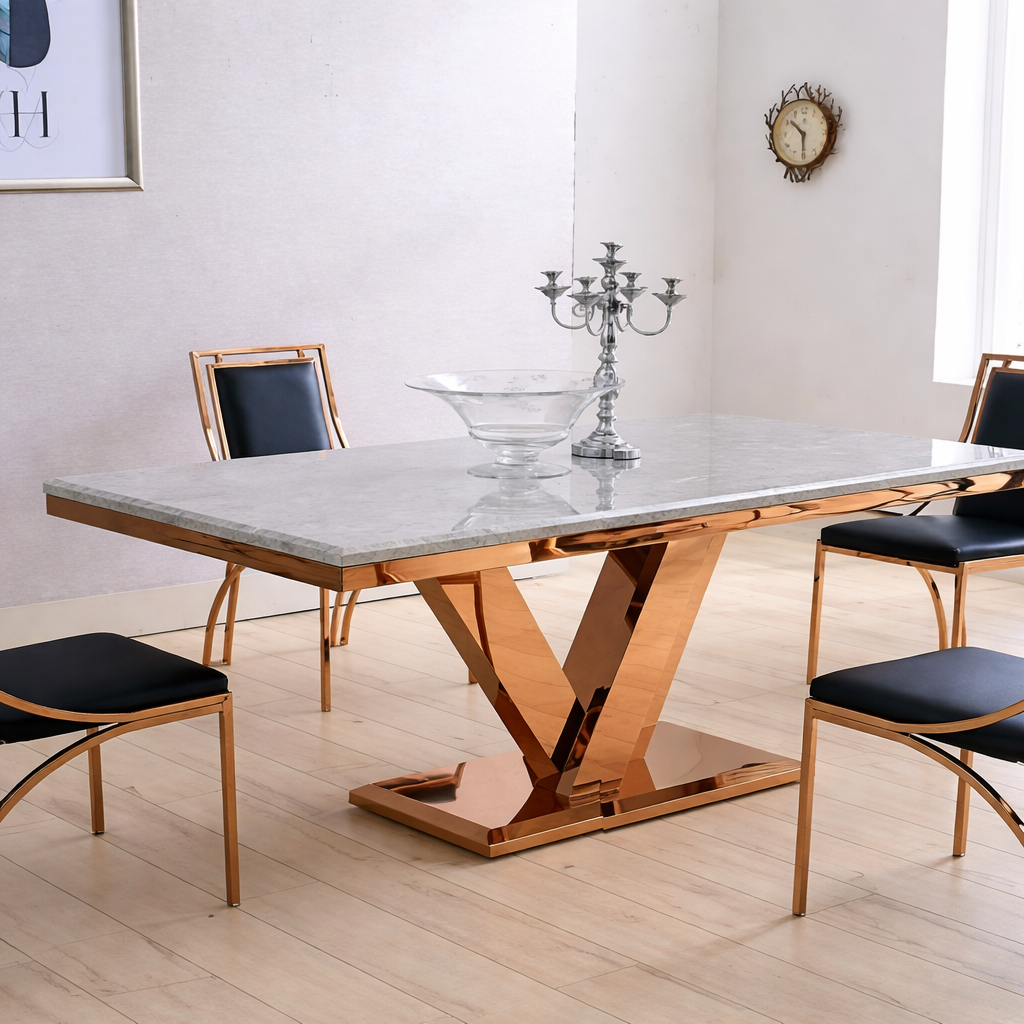 Element Dining Table - premium wood and metal furniture for dining room - view 1 | Kraft Vision