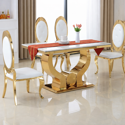 Essence Dining Table - premium wood and metal furniture for dining room - view 1 | Kraft Vision