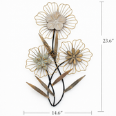 Metal Floral Wire Frame Wall Art – Elegant Flower Design - metal wall art for living room wall - view 1 | Kraft Vision