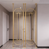 Modern Gold Geometric Partition – Radiating Oval Design - gold-finished metal Room Divider for living room - view 1 | Kraft Vision