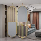 Contemporary Gold & Grey Partition Screen - gold-finished metal furniture for living room - view 1 | Kraft Vision