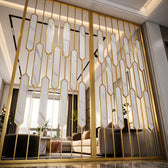 Luxury Golden Frame Marble Room Divider – Modern Geometric Decorative Partition for Living Room