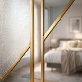 Luxury Gold Frame Glass Room Divider – Modern Minimalist Decorative Partition Screen