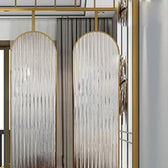 Luxury Art Deco Golden Frame Glass Partition - gold-finished metal Room Divider for living room - view 5 | Kraft Vision