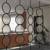 Luxury Golden Circular Glass Room Divider - gold-finished metal Room Divider for living room - view 3 | Kraft Vision
