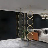 Luxury Golden Circular Glass Room Divider - gold-finished metal Room Divider for living room - view 4 | Kraft Vision