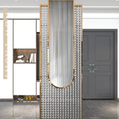 Luxury Golden Frame Ribbed & Crystal Glass Room Divider - gold-finished metal Room Divider for living room - view 2 | Kraft Vision