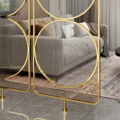 Luxury Golden Geometric Circle Glass Room Divider - gold-finished metal Room Divider for living room - view 11 | Kraft Vision