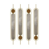 Luxury Art-Deco Partition – Gold Frame with Ribbed Glass & Circular Accents - gold-finished metal Room Divider for living room - view 4 | Kraft Vision
