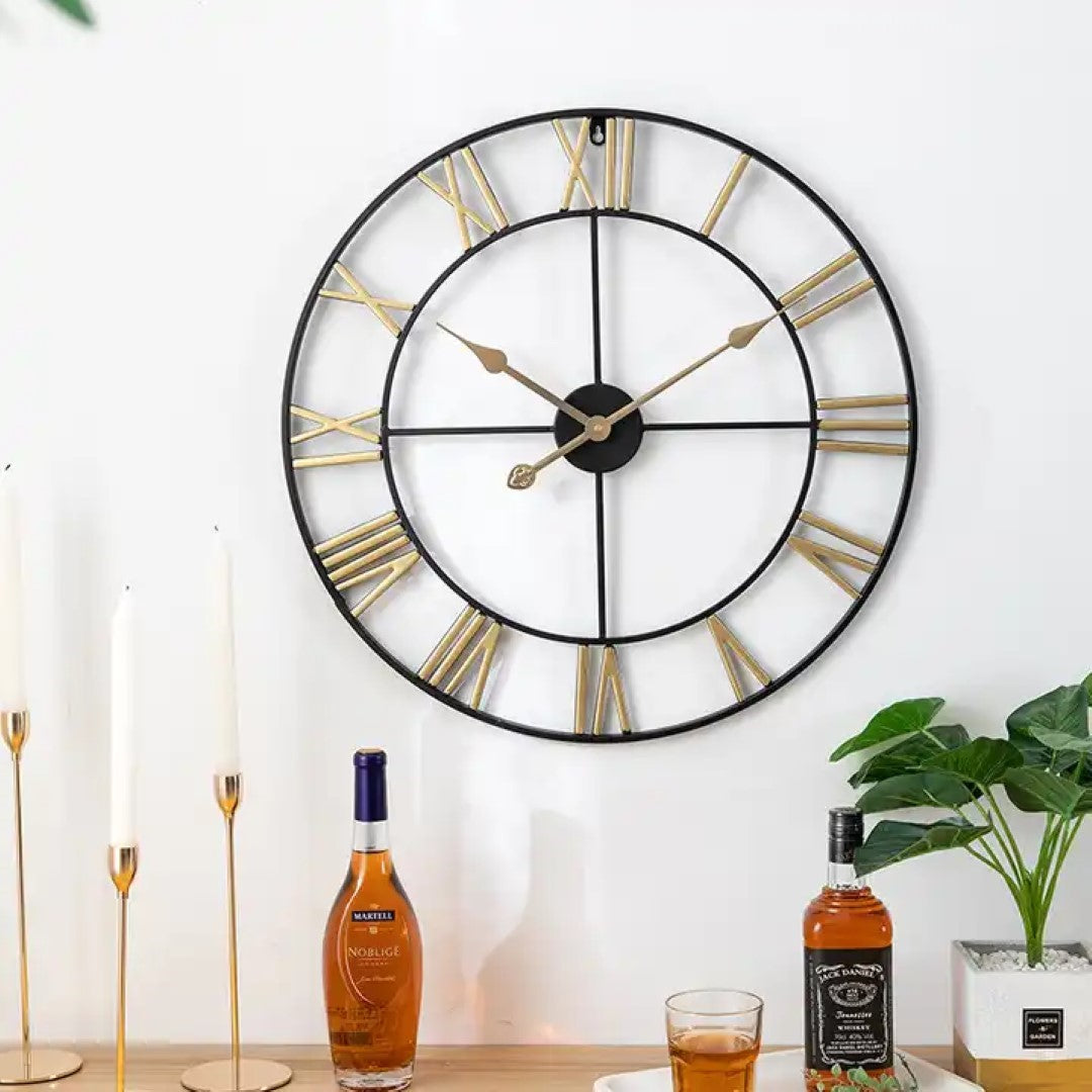 Gold and Black stylish wall clock for your living wall