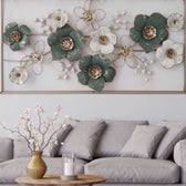 Elegant 3D Metal Floral Wall Art – Handcrafted Home Décor Panel - metal wall art for living room wall - view 2 | Kraft Vision