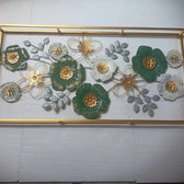 Elegant 3D Metal Floral Wall Art – Handcrafted Home Décor Panel - metal wall art for living room wall - view 3 | Kraft Vision