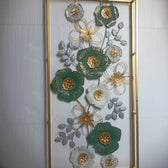 Elegant 3D Metal Floral Wall Art – Handcrafted Home Décor Panel - metal wall art for living room wall - view 5 | Kraft Vision