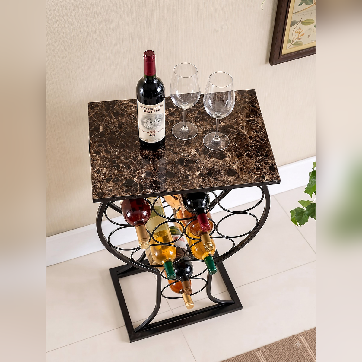 Elegant Wine Stand with Storage