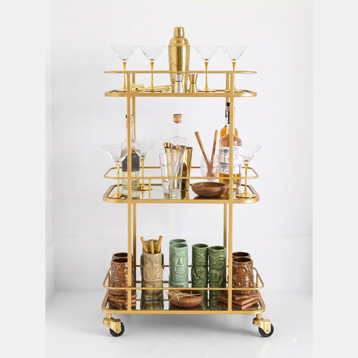 Chic Rolling Cocktail Station
