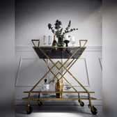 Chic Gold Bar Trolley Flat Lay