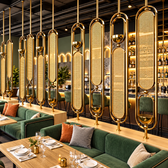 Luxury Golden Metal Room Divider with Woven Cane Design – Modern Partition Panel
