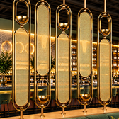 Luxury Golden Metal Room Divider with Woven Cane Design – Modern Partition Panel
