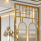 Luxury Art Deco Golden Frame Glass Partition