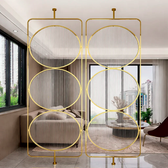 Luxury Golden Geometric Circle Glass Room Divider