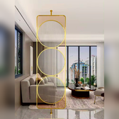 Luxury Golden Geometric Circle Glass Room Divider