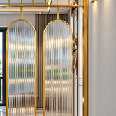 Luxury Art Deco Golden Frame Glass Partition