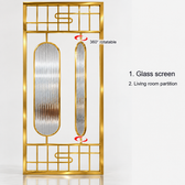 Luxury Art Deco Golden Frame Glass Partition