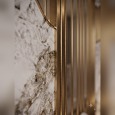 Luxury Marble Metal Partition Design for Living Room