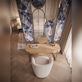 Luxury Blue Marble & Gold Frame Decorative Room Divider – Modern Designer Partition