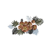 Large Copper Floral & Leaf Metal Wall Art – Handmade Rustic Decor - metal wall art for living room wall - view 1 | Kraft Vision